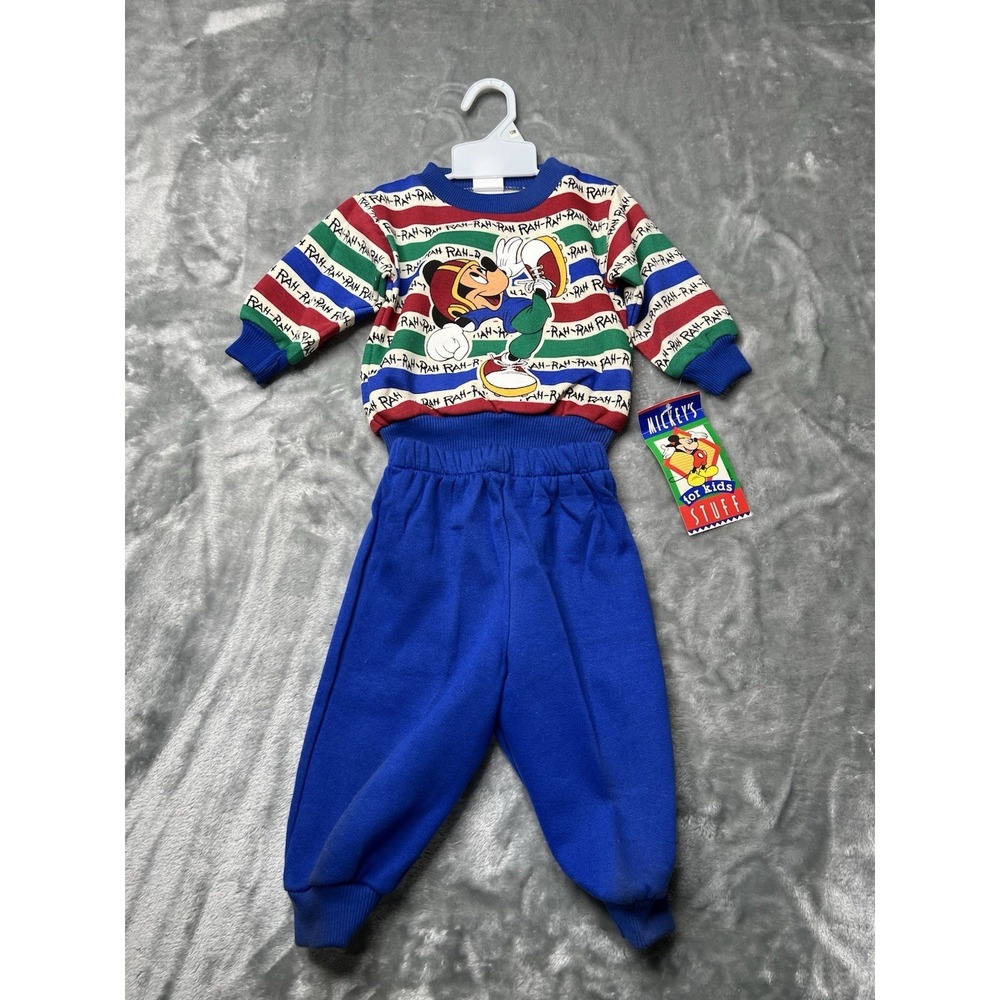Mickey Sweater Baby 12 Months Multicolor Rah 2 Piece Set Vintage DEADSTOCK RARE